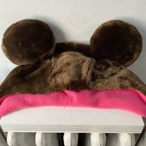 Bear Hat with Pink Fleece lining